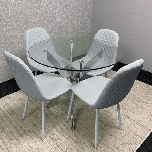 Tempered glass dining table - glass,