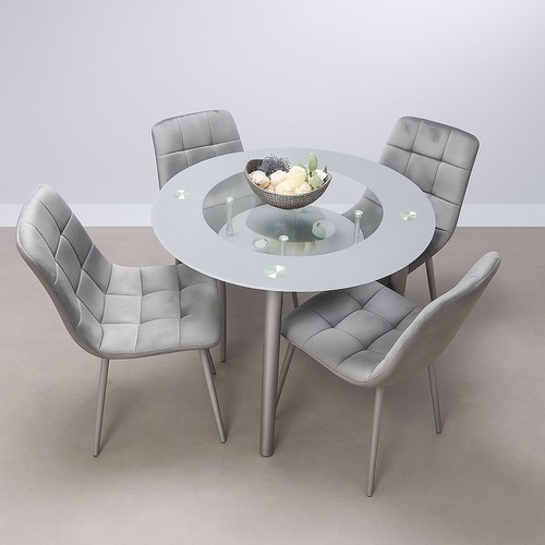 Modern grey glass round - modern,
