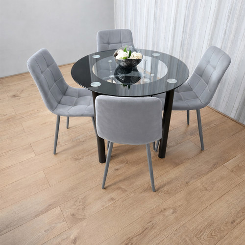 Round glass dining table set - dining,