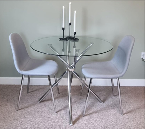 Round glass dining table - round,