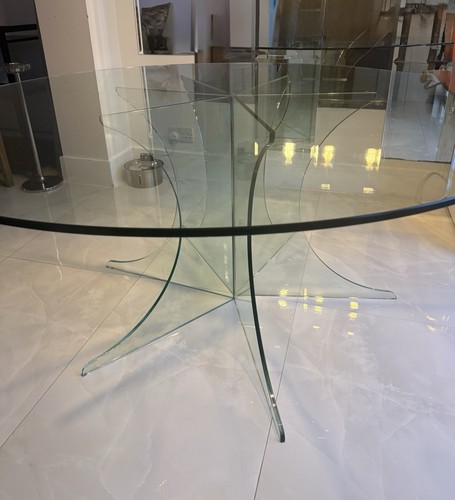 Modern round glass dining - modern,