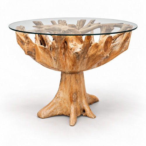 Teak root round - teak, dining