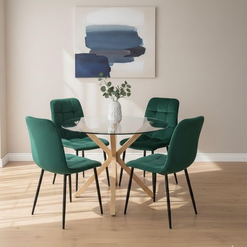 Piece round glass dining - glass,