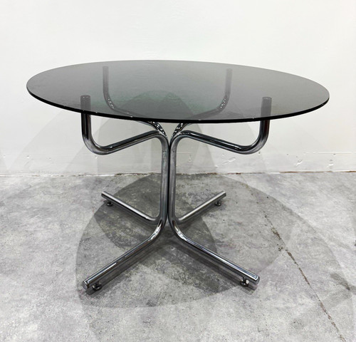 Vintage chrome smoked glass - chrome,