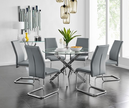 Novara large round chrome - round,