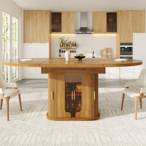 Extendable round dining table - dining,