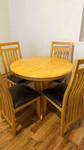 Round wood dining table - dining, 4