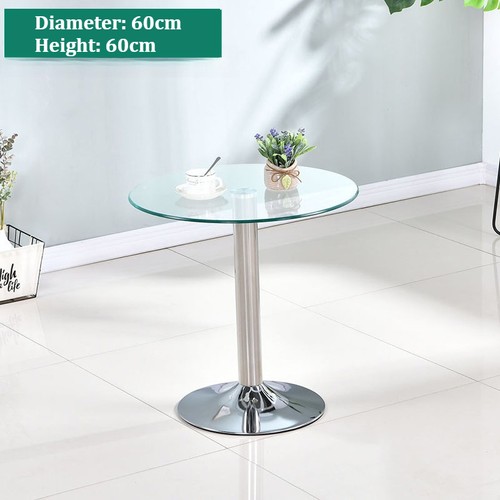 73cm round glass dining - 60/73cm,