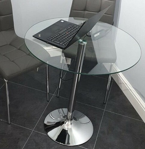 Small round glass dining table - glass,