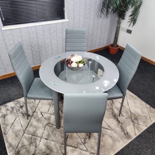 Round grey dining - round, with