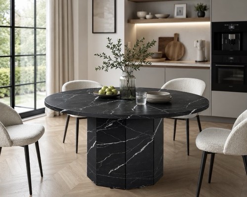 Black marble effect - black,
