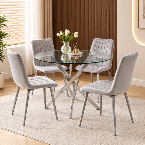 Round glass dining - dining, 4