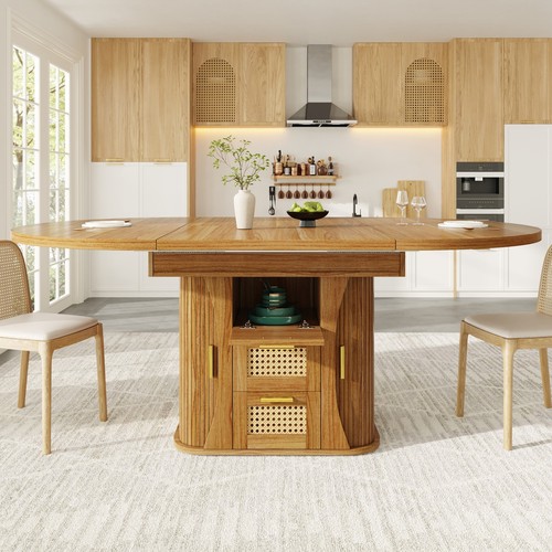 Round extendable dining - extendable, table