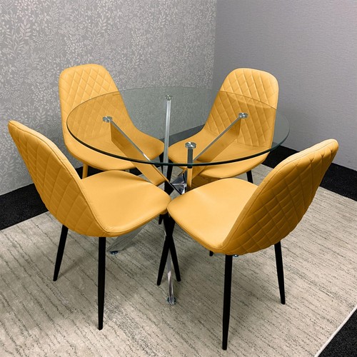 Tempered glass dining table - glass,