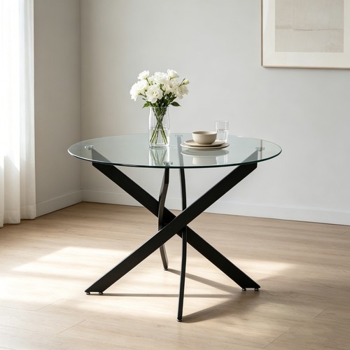 100cm glass dining - glass, table