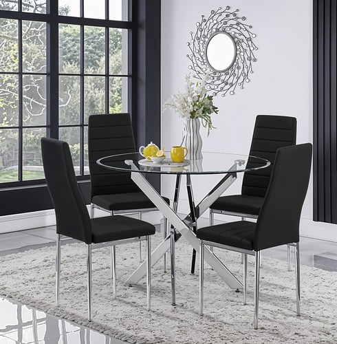 100cm round glass seater - 100cm,