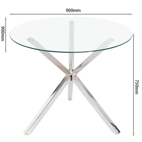 Round dining table tempered - dining,
