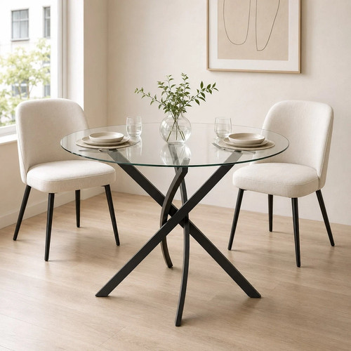 Modern 80cm round dining table - dining,
