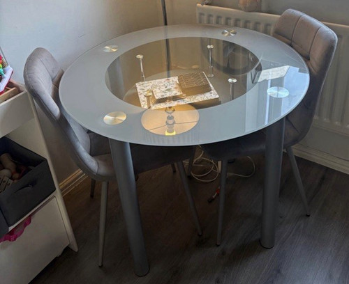Round glass metal - round, &