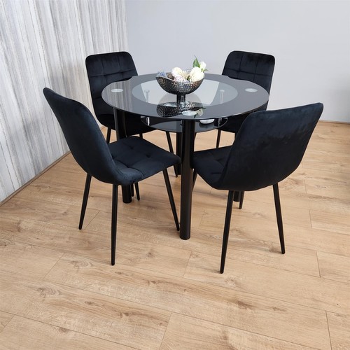 Round glass grey dining - round,