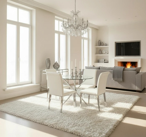 Criss cross glass dining - dining, table