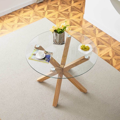 Round tempered glass dining - round,