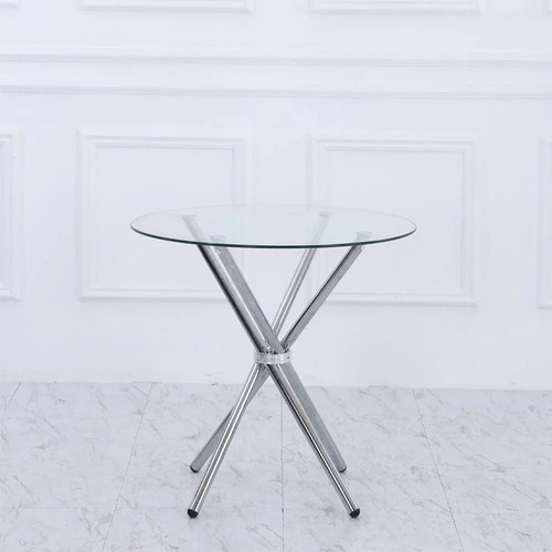 Large round glass dining table - glass,