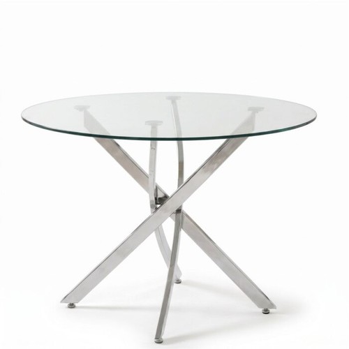 Round glass dining table - dining, with