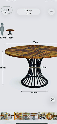 Round dining table 120cm wood - table,
