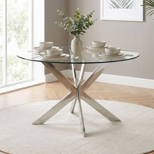 Round dining table - with, chrome