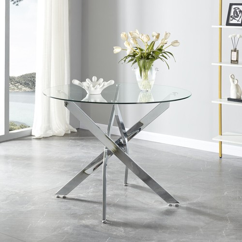 Round glass home kitchen table - round,