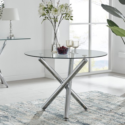 Selina round glass and silver - selina,