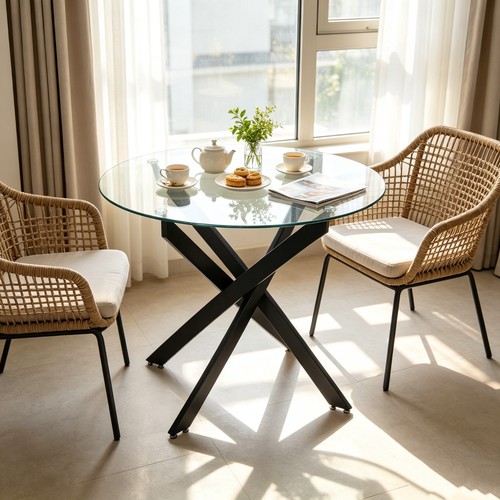 Tempered glass dining - dining, table