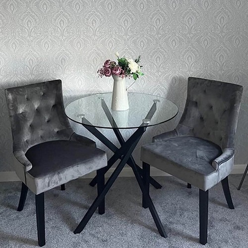 Small round glass dining table - small,