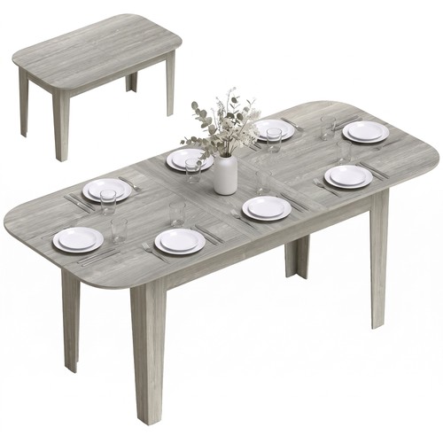 Homcom extendable oval dining - extendable,