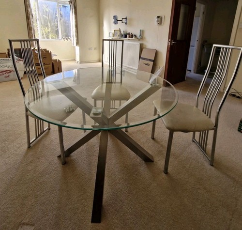 Round glass dining - round, table