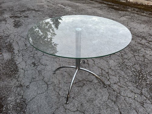 Glass round dining table with - dining,